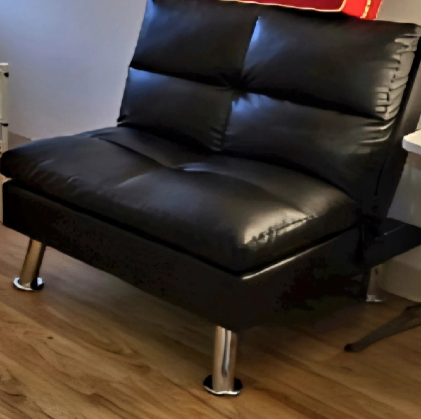 Black Faux Leather Armchair Sofa