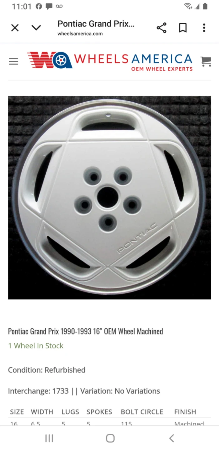 Pontiac Grand Prix 1990-1993 OEM 16" Wheel - photo 2