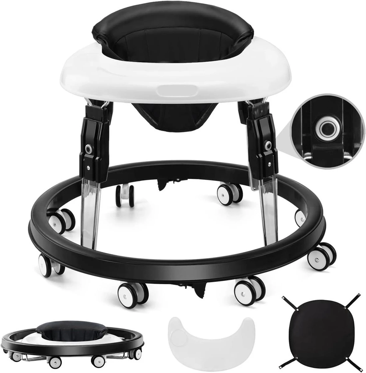Baby Walker with Removable Dinner Plate and Brake