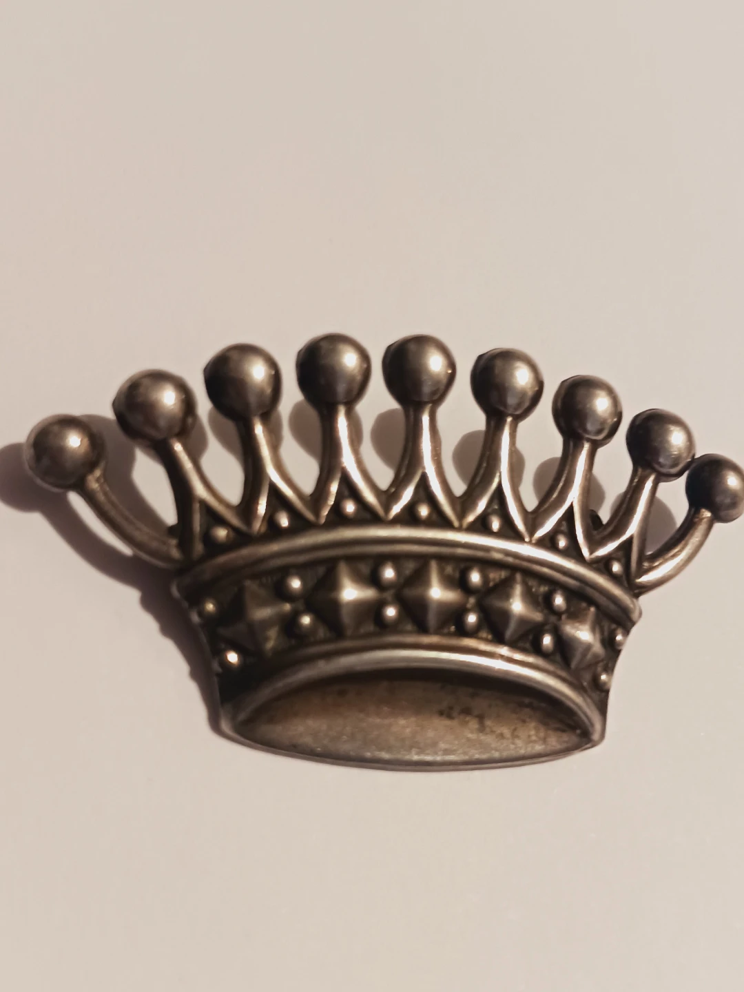 Antique Victorian Edwardian Sterling Silver 925 Crown Brooch - photo 2