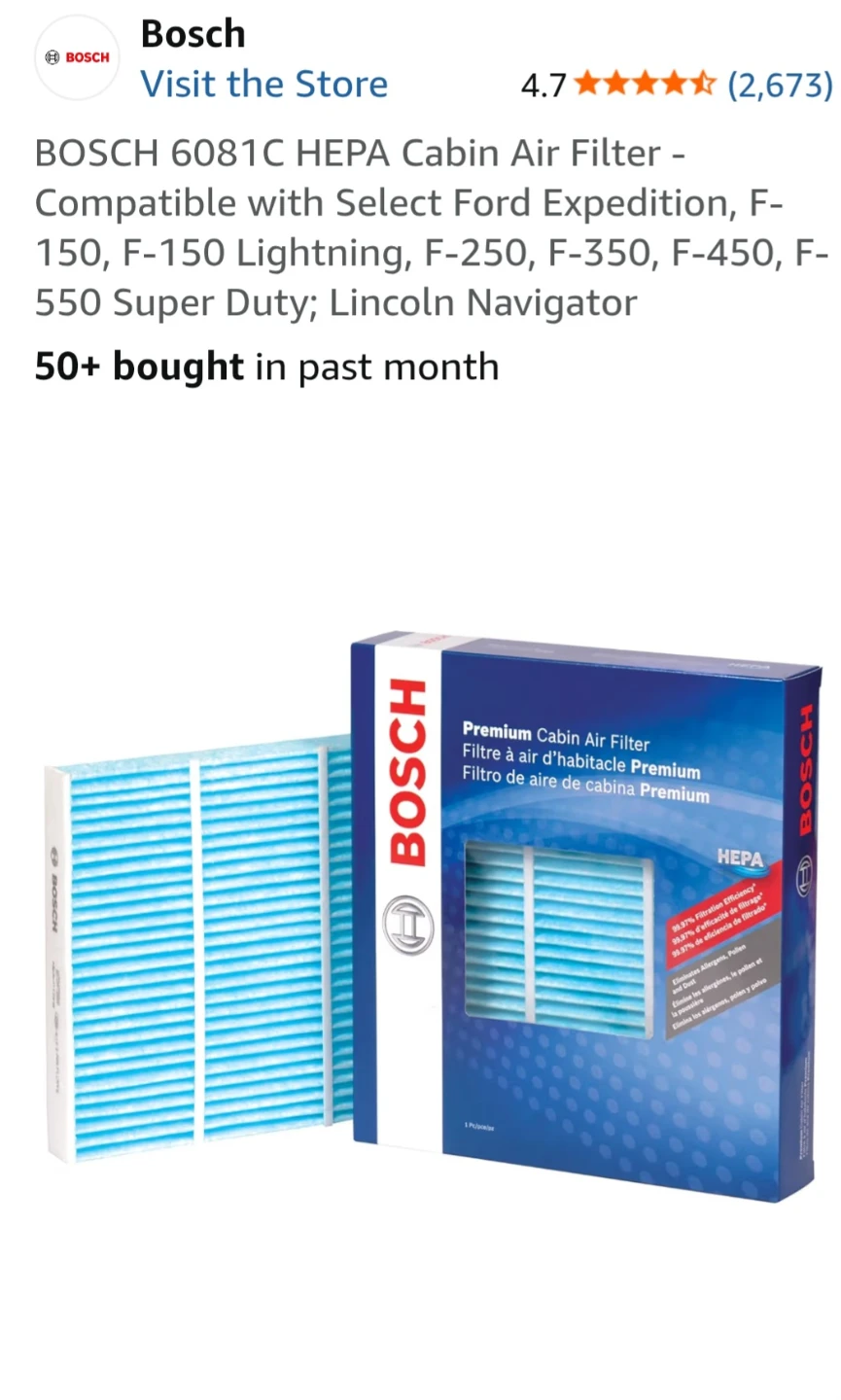 Bosch 6081C HEPA Premium Cabin Air Filter - photo 4