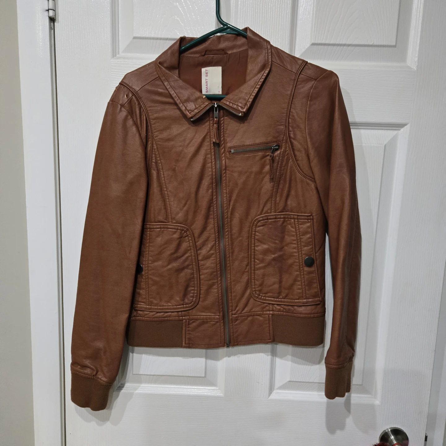 Brown Faux Leather Jacket