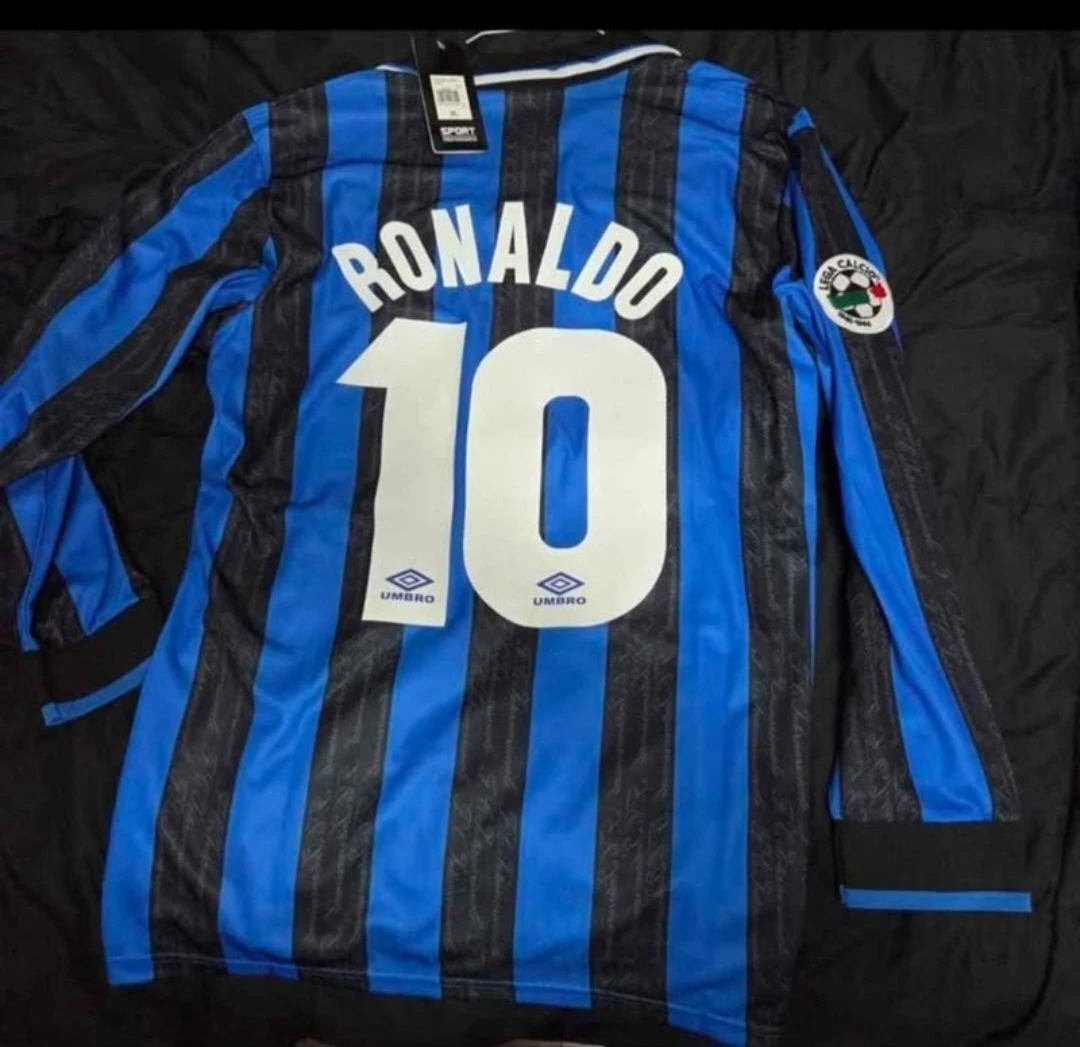⚽️ 1996-97 Inter Milan #10 Ronaldo Long sleeveLarge - photo 3