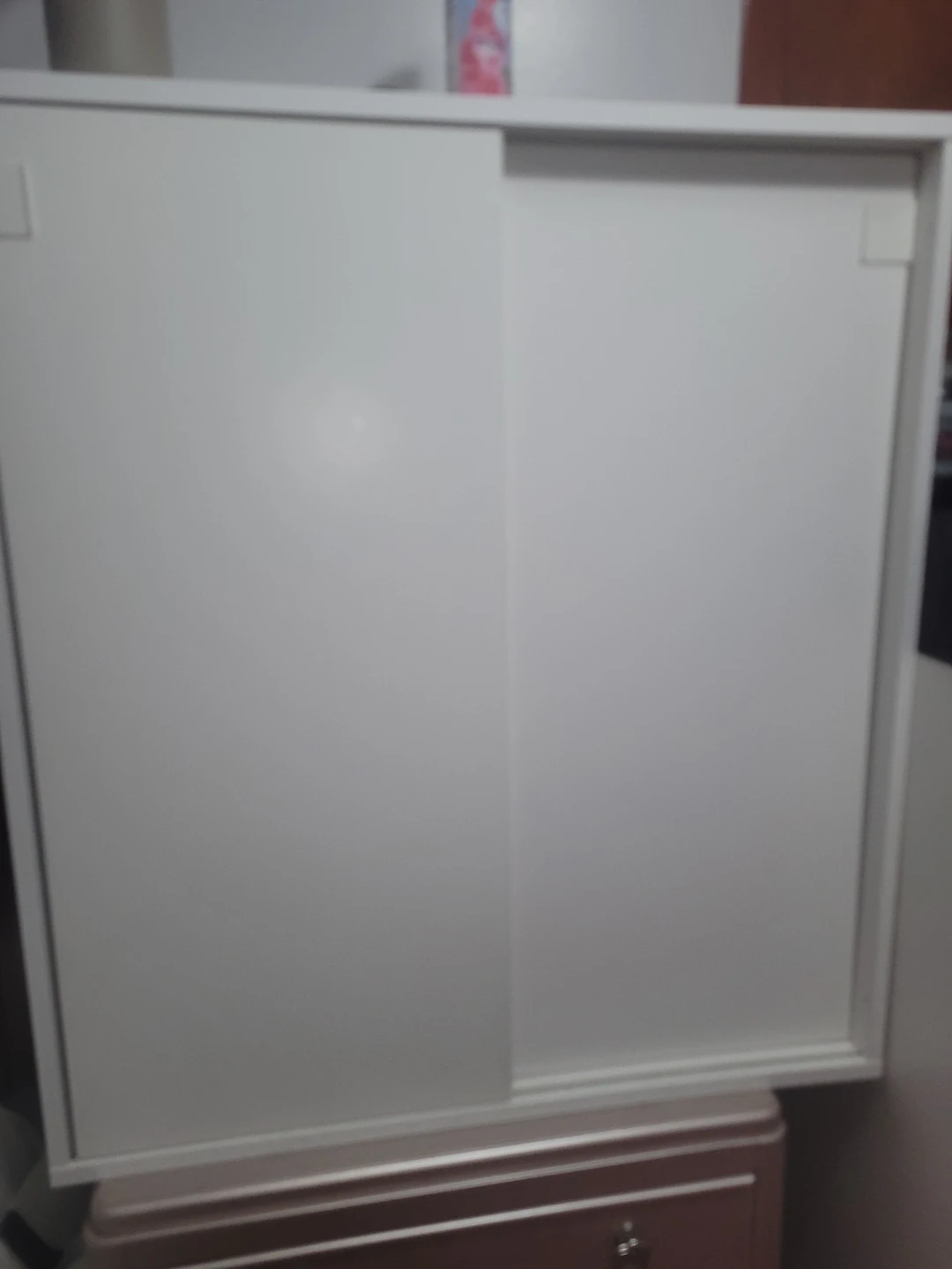 White Storage Cabinet with Sliding Doors - photo 2