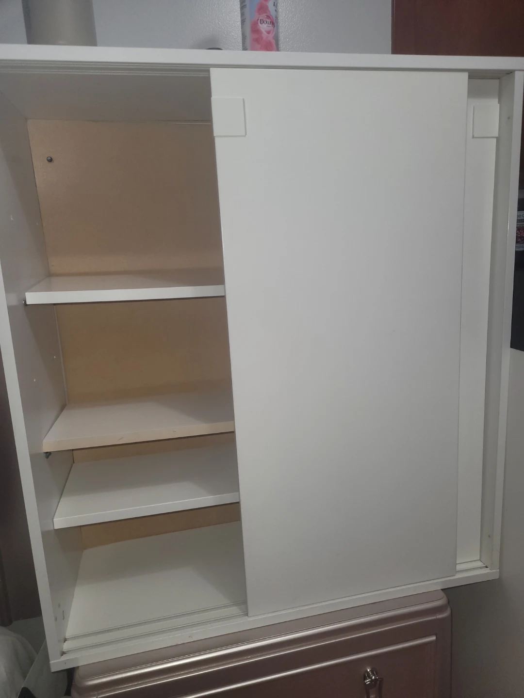 White Storage Cabinet with Sliding Doors - photo 3