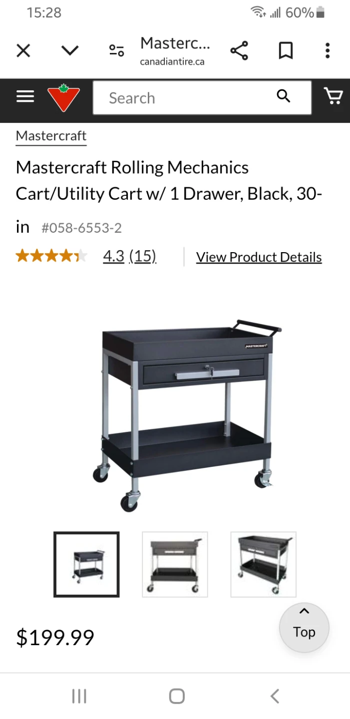 Mastercraft Rolling Mechanics Cart / Utility Cart - photo 5