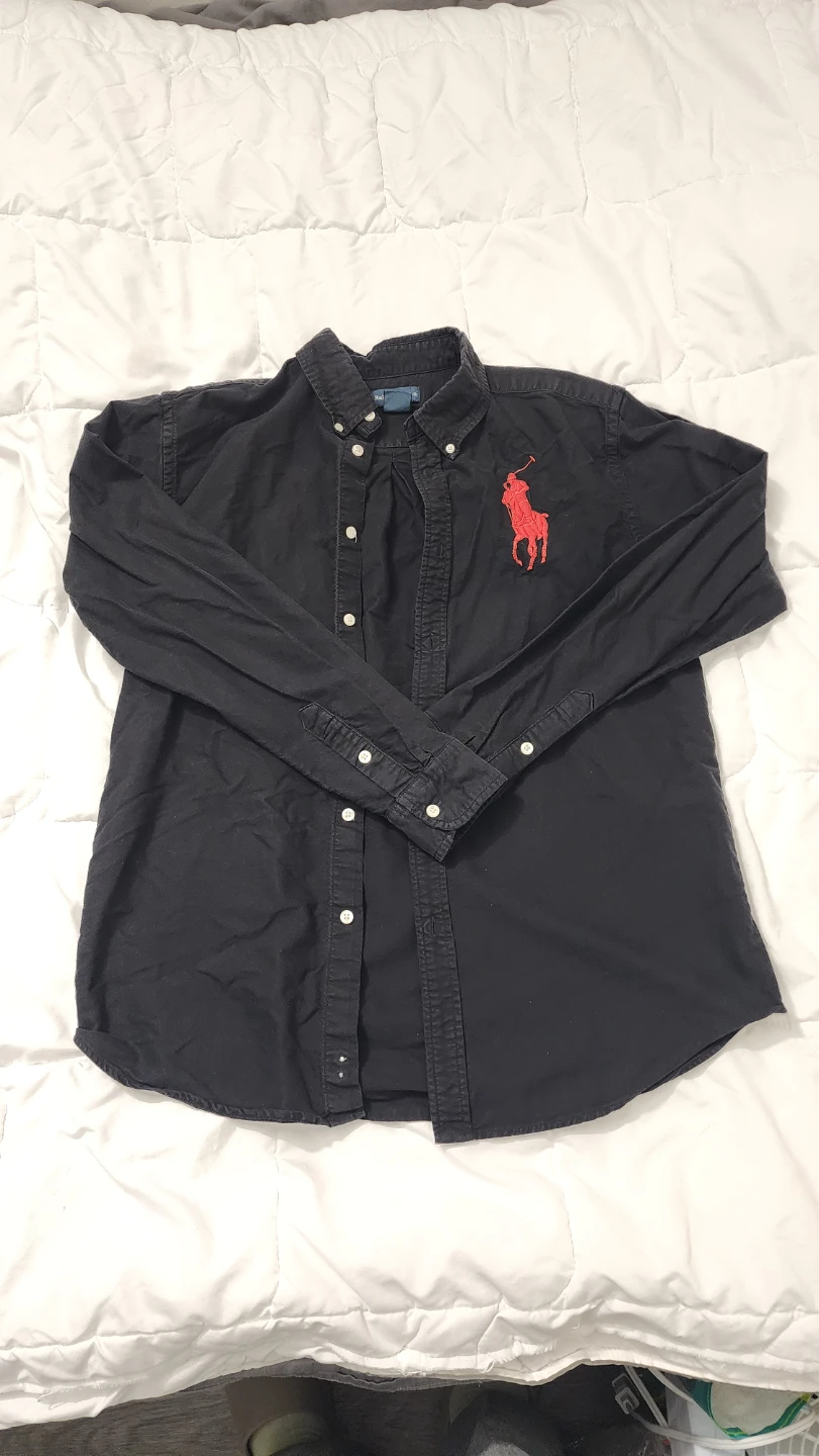 Black Polo Ralph Lauren Long Sleeve Button-Up Shirt