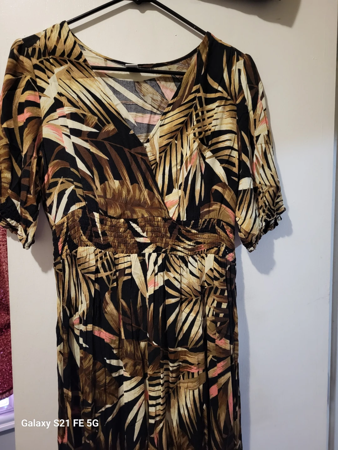 Old Navy Tropical Print V-Neck Long Dress XS