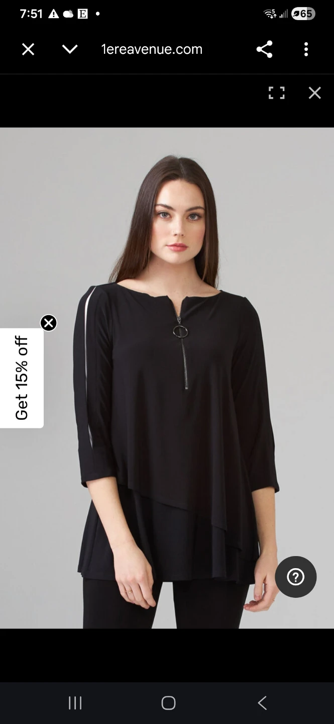 Joseph Ribkoff Black Asymmetric Tunic Top - photo 3