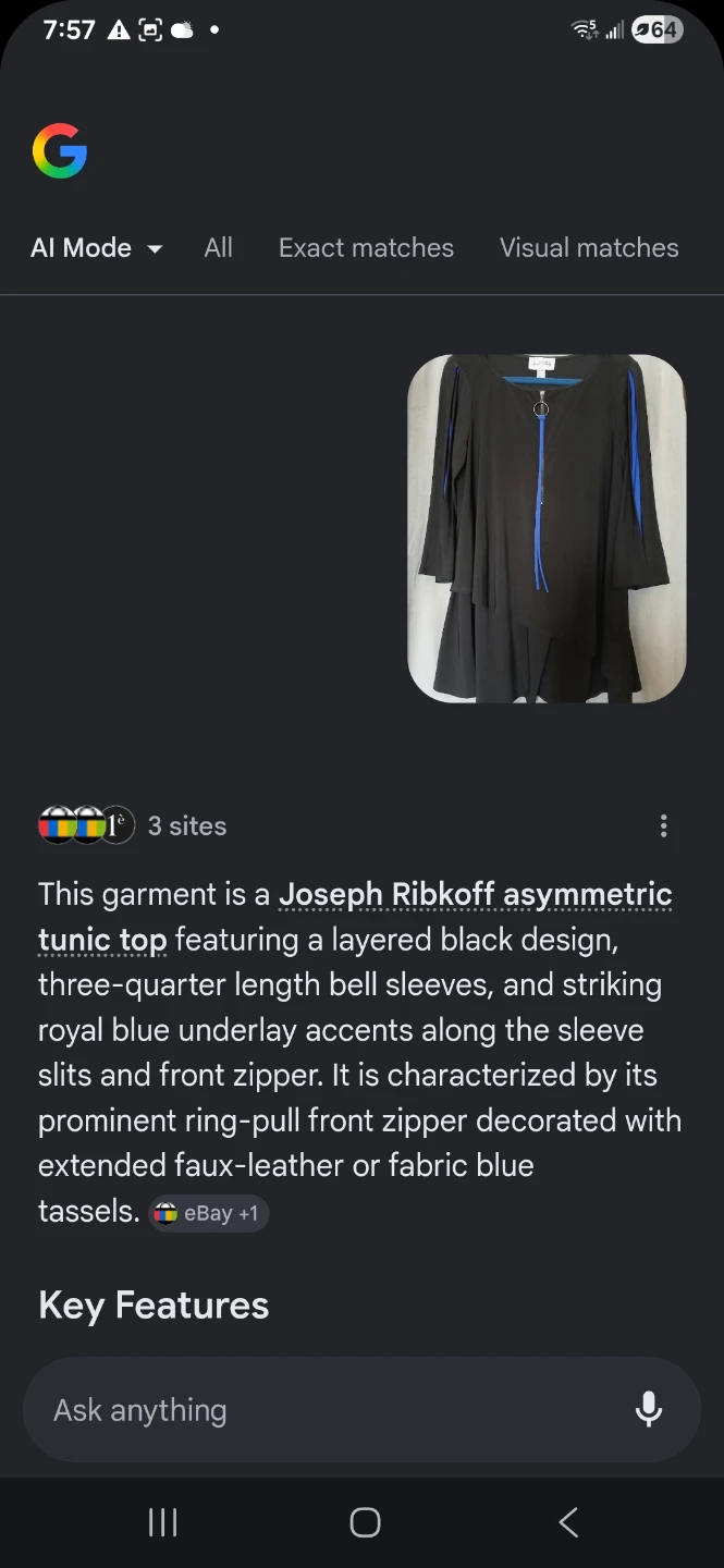 Joseph Ribkoff Black Asymmetric Tunic Top - photo 4