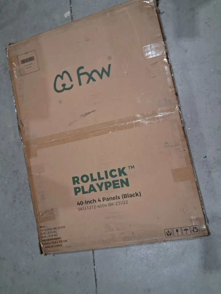 FXW Rollick Playpen 40-Inch 4-Panel Black Metal Dog Fence - photo 2