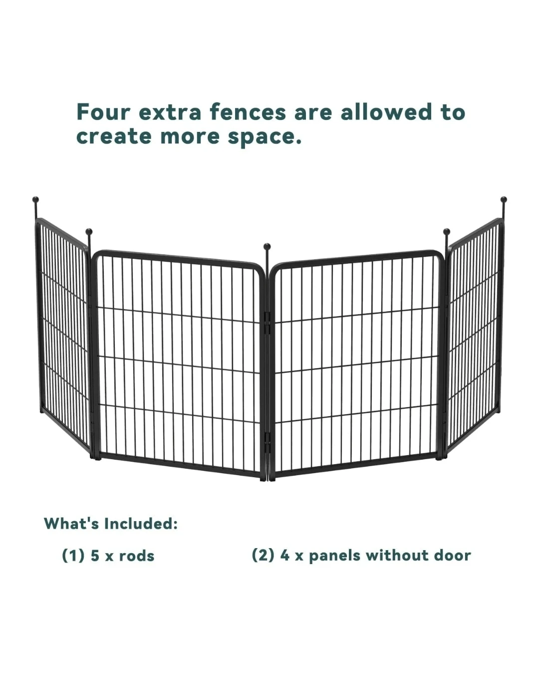 FXW Rollick Playpen 40-Inch 4-Panel Black Metal Dog Fence - photo 3