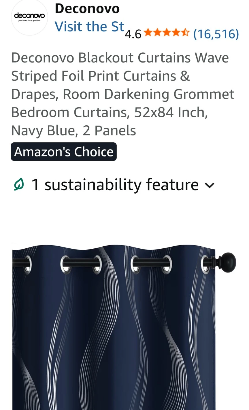 Deconovo Blackout Curtains Navy Blue 52x84 Inch