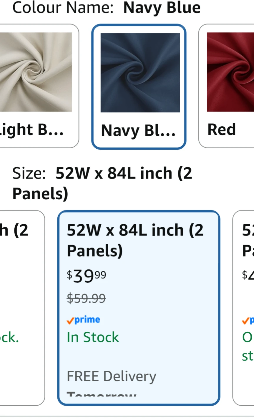 Deconovo Blackout Curtains Navy Blue 52x84 Inch - photo 2