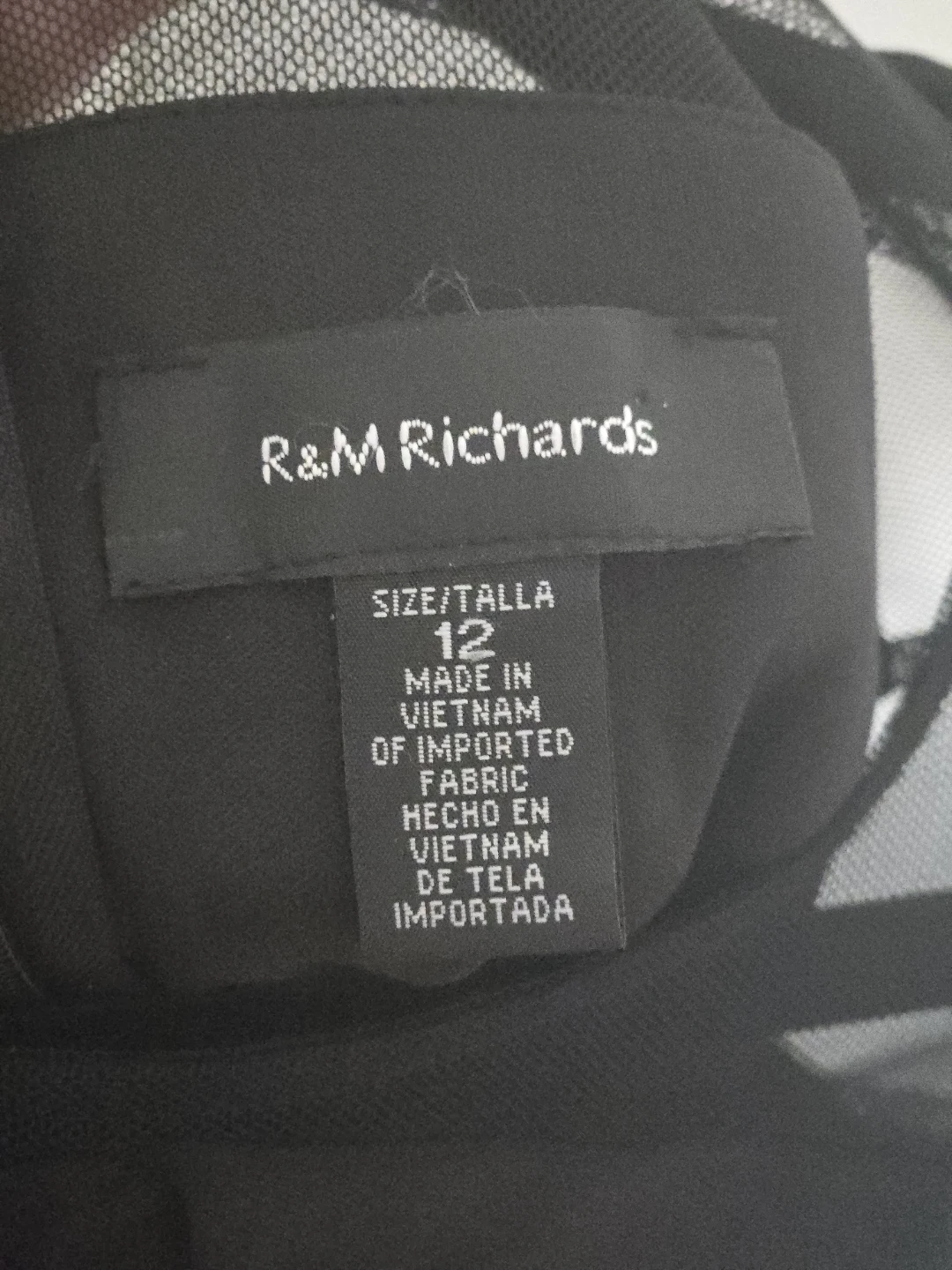 R&M Richards Black Mesh Sleeve Dress - Size 12 - photo 3