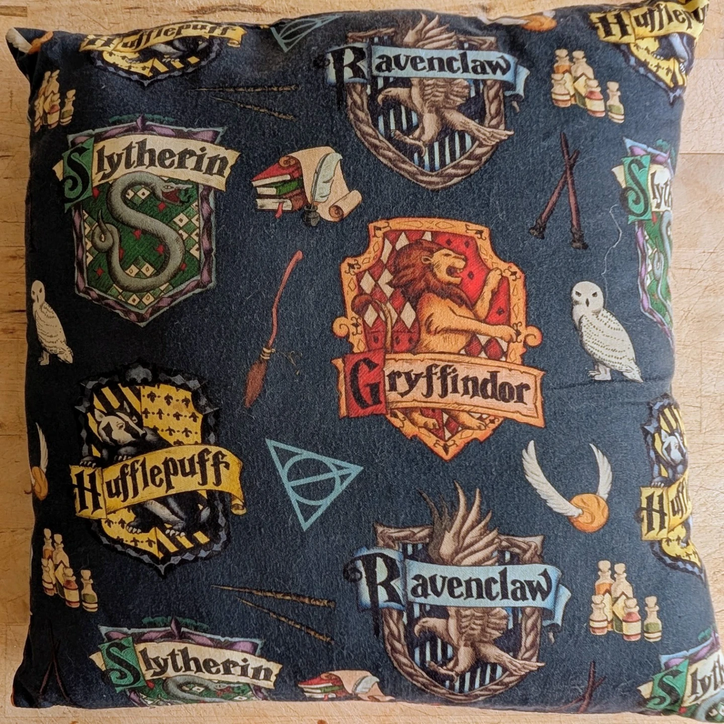 Harry Potter House Crests Handmade Throw Pillow