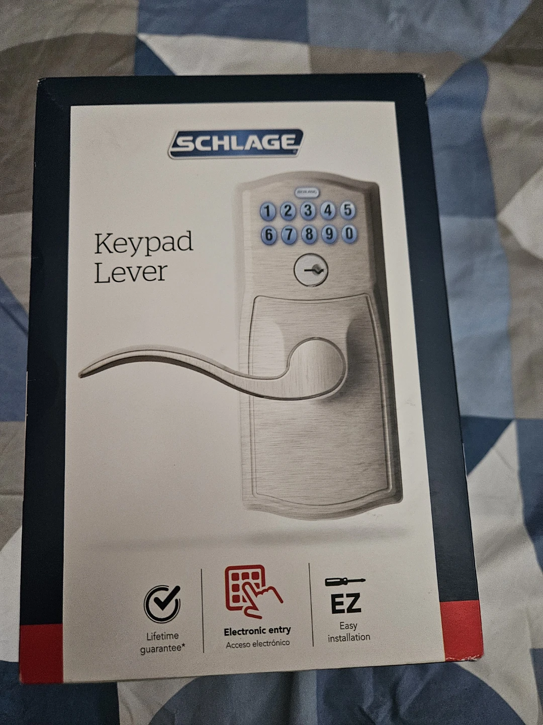 Schlage Keypad Lever Lock - Satin Nickel