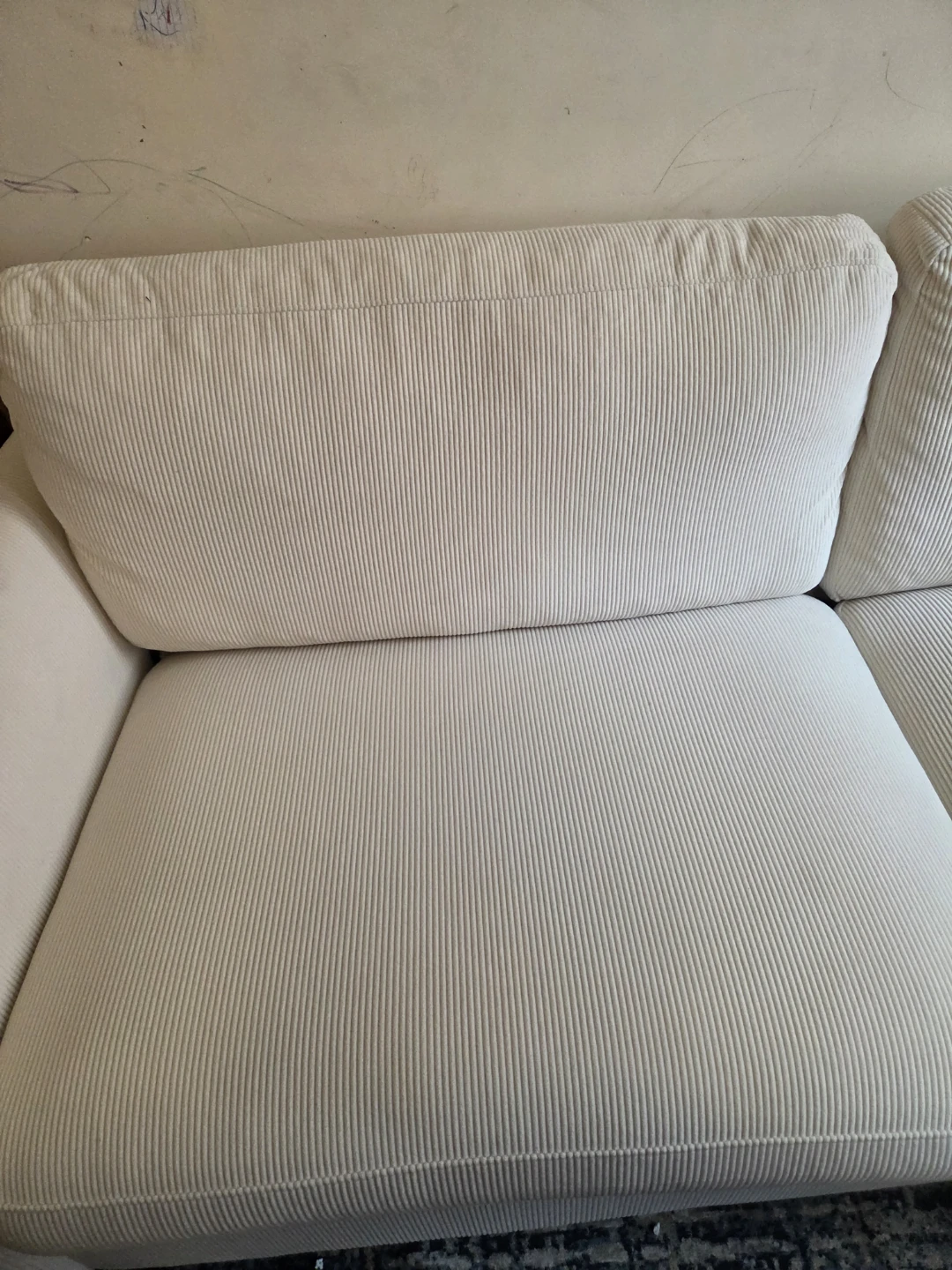 Cream Corduroy Sofa - photo 5