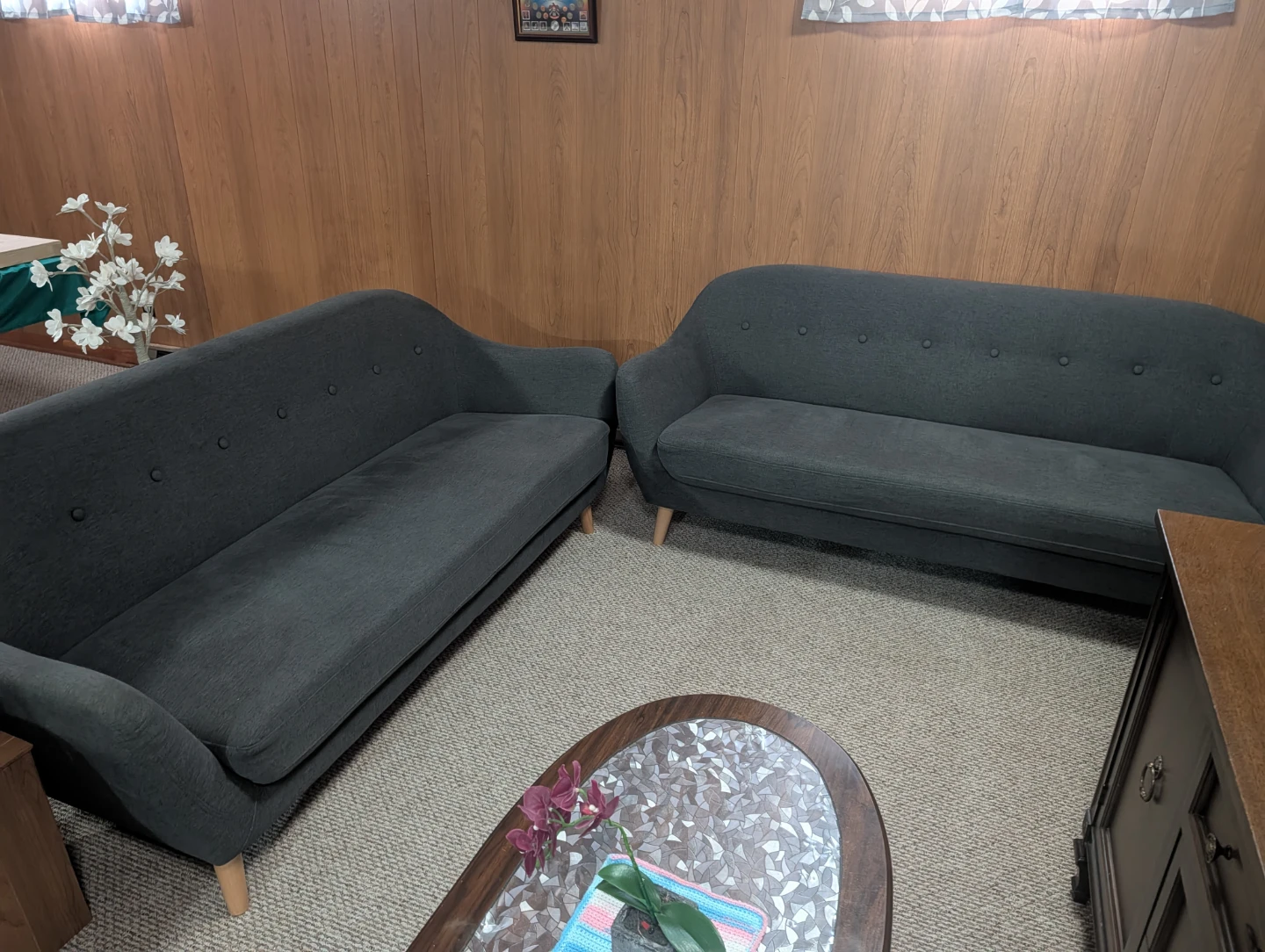 Dark Grey Three-Seater Sofa - photo 2