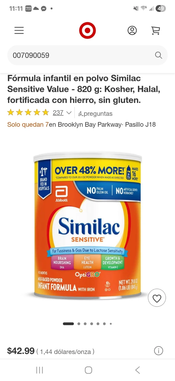Similac Sensitive Value Infant Formula Powder, 29.8 oz
