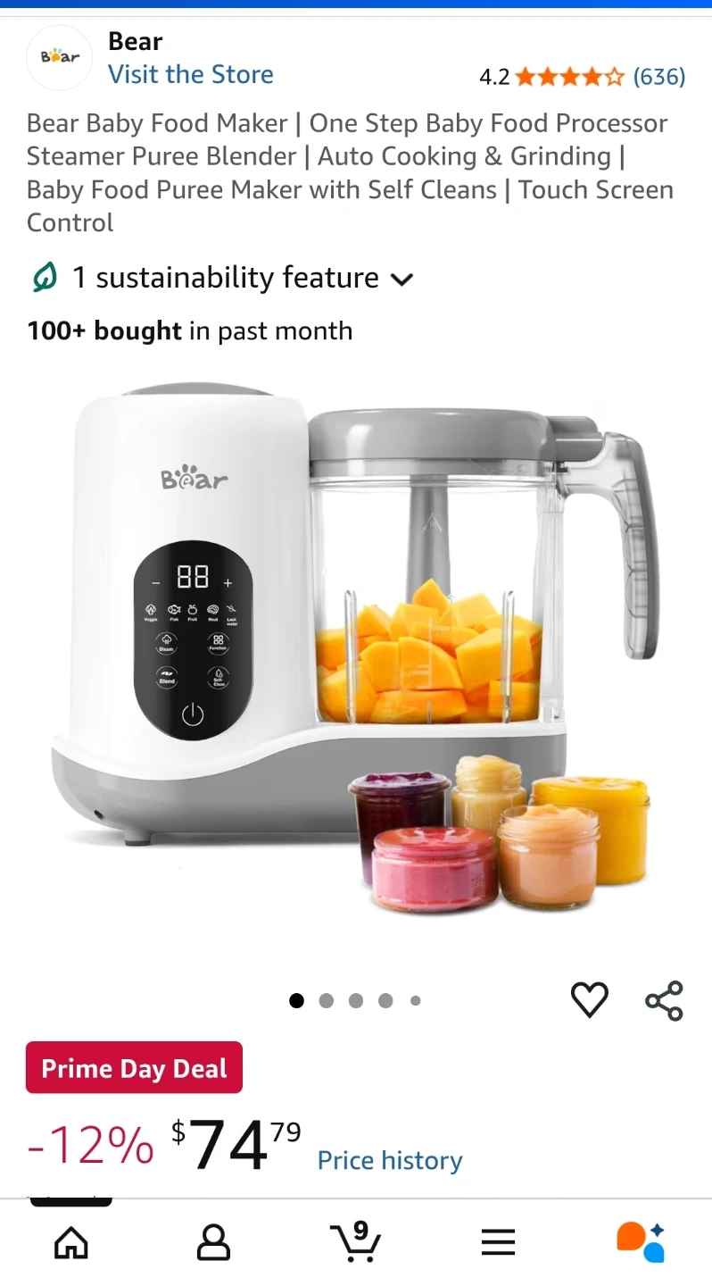 Bear Baby Food Maker / Steamer & Blender