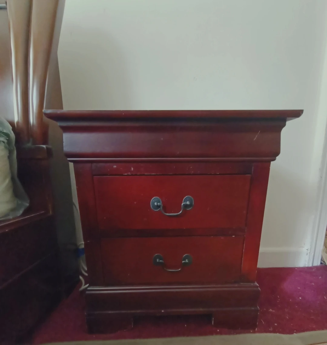 Wooden Nightstand with 2 Drawers