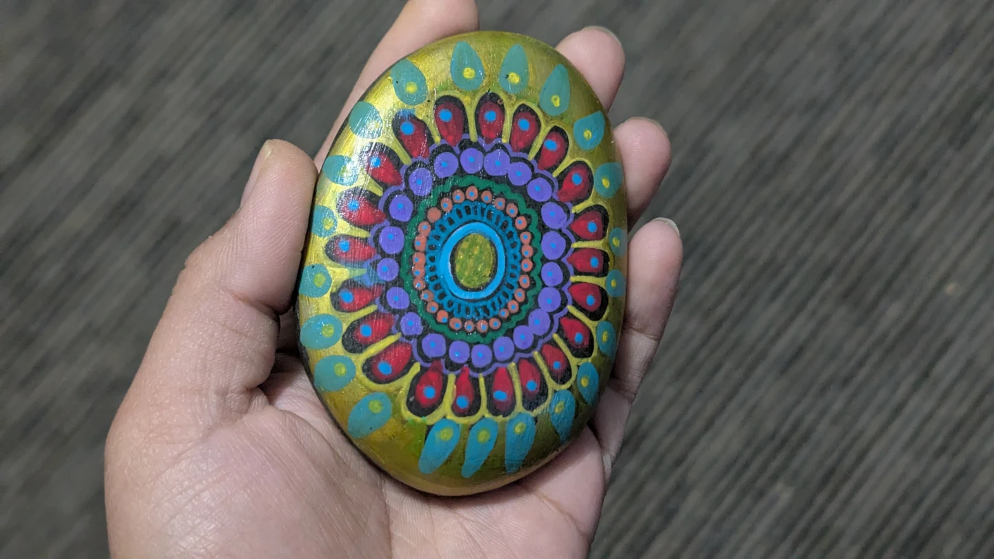 Hand-painted Mandala Rock - photo 3