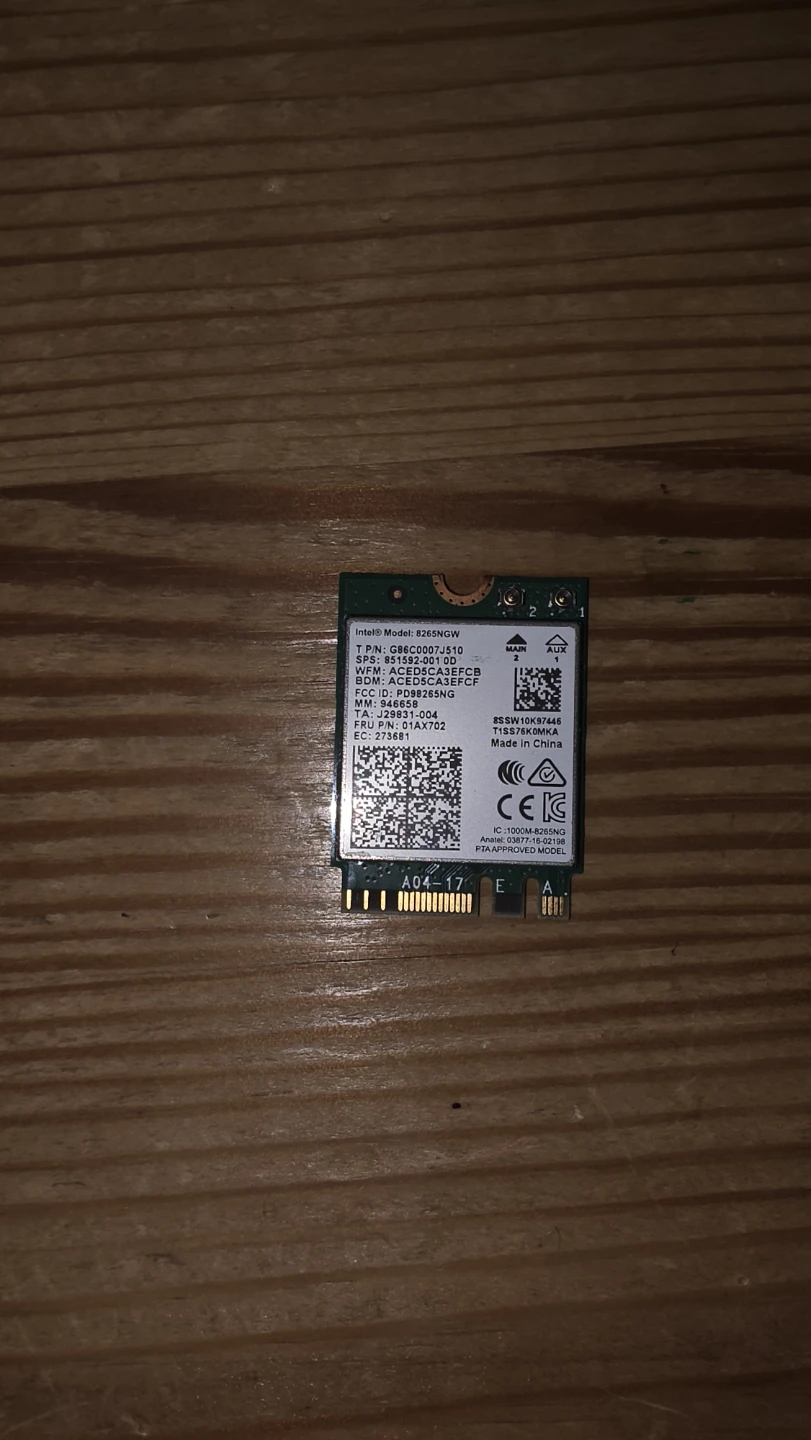 Intel 8265NGW Wi-Fi Card