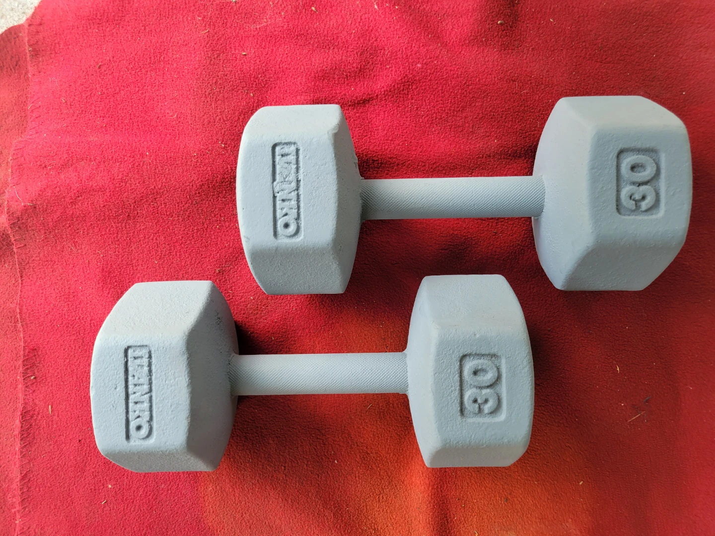 SET OF  30LB  HEXHEAD DUMBBELLS  TOTAL 60LBs