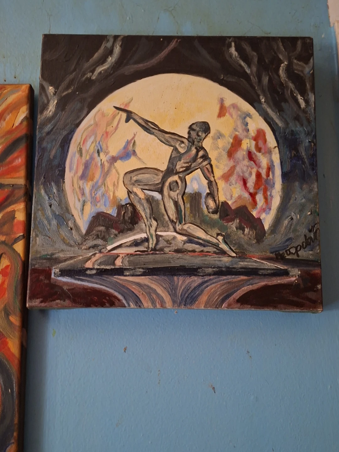 Original Oil Painting : THE DISCUS THROWER