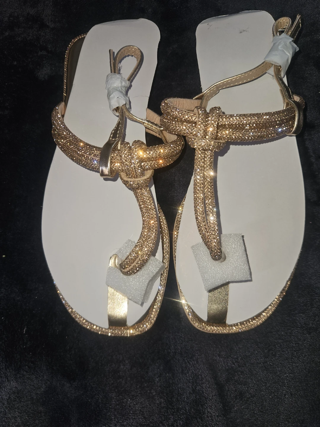 Gold Embellished Flat Sandals