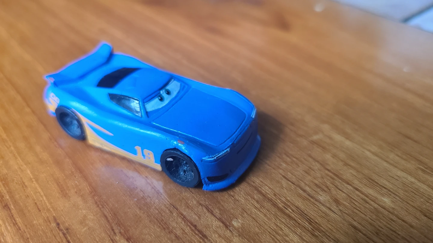 Disney Pixar Cars Bobby Swift #19 Blue Race Car Toy
