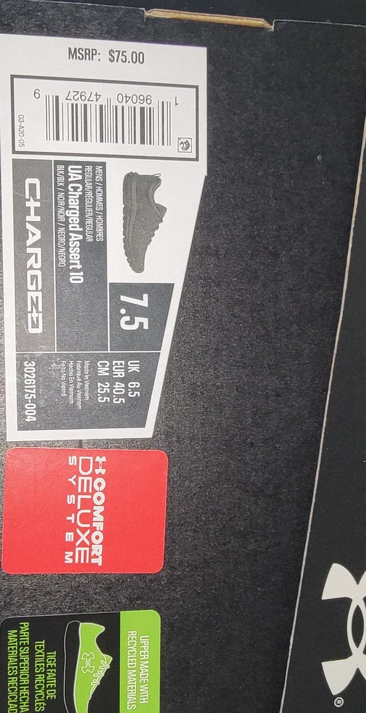 Men's Running Shoes - Black, Size 7.5 - photo 3