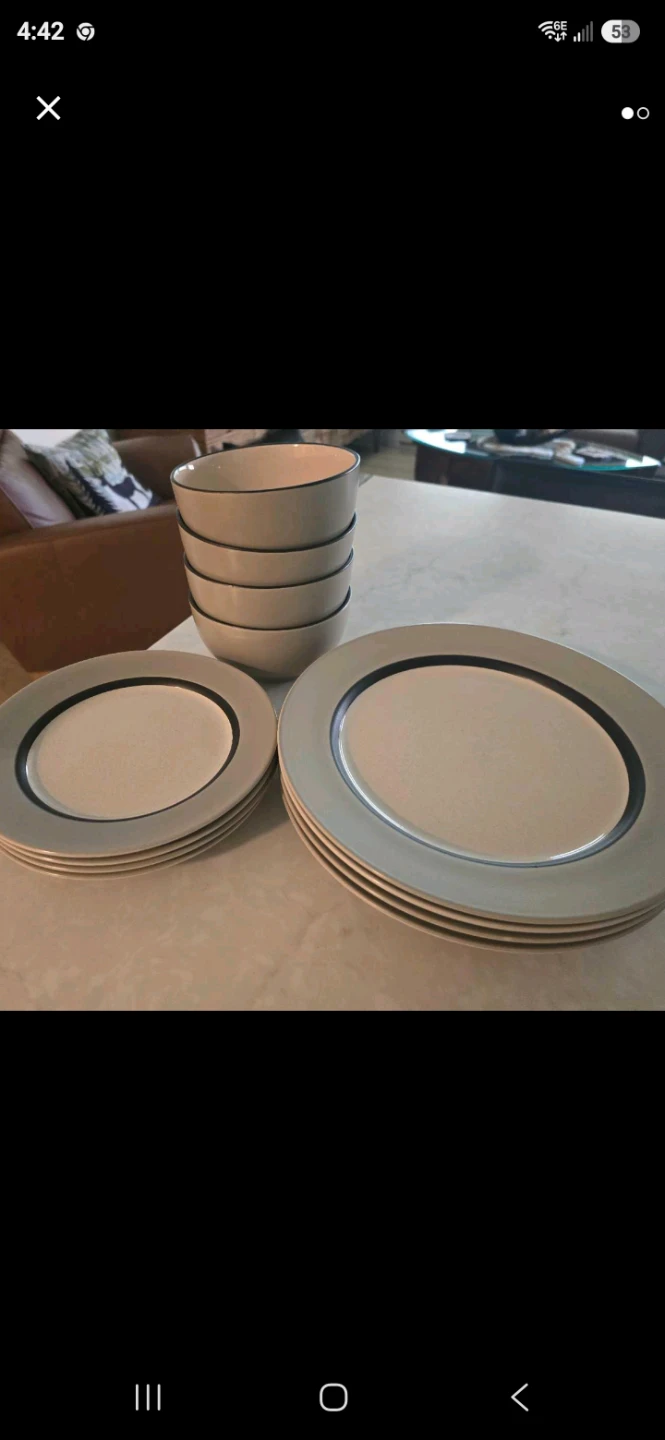 Set of dinner plates and bowls
