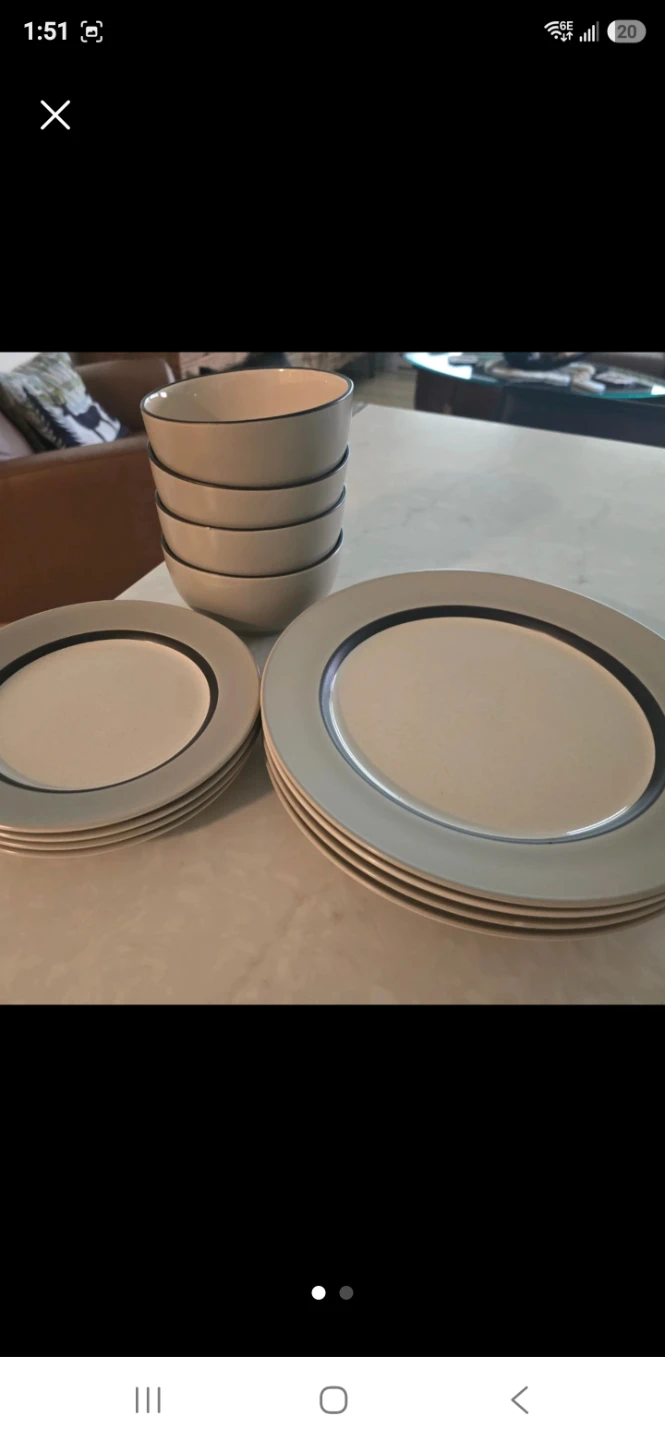 Set of dinner plates and bowls - photo 2