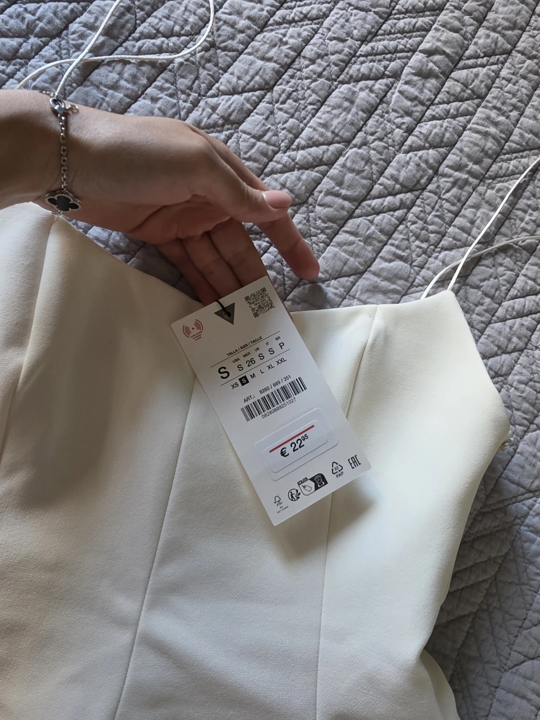 Zara White Spaghetti Strap Peplum Top - photo 2