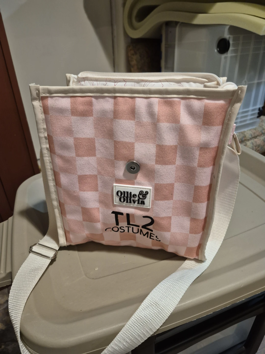 Ollie & Olivia Pink Gingham Lunch Bag