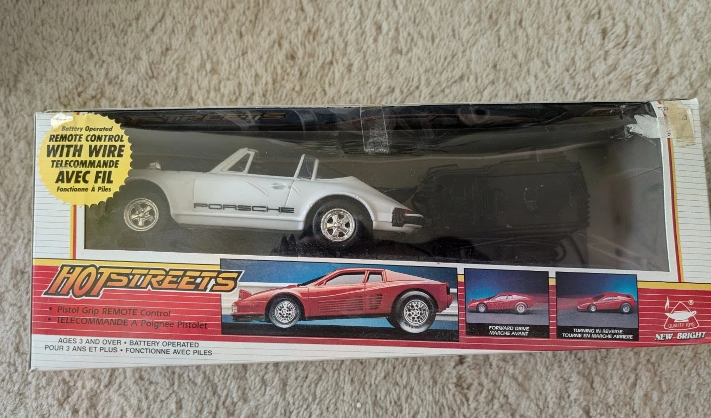 Vintage New Bright Hotstreets Wired Porsche