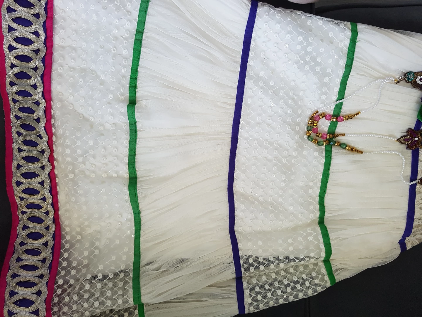 Brand new Lenga Girls' white Dress with Pink and Green - photo 4