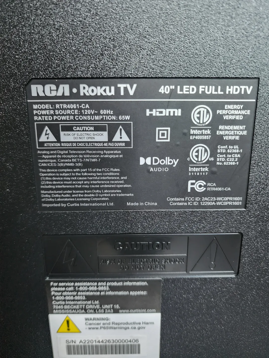 ⚽ RCA 40" Class Full HD Smart Roku TV
