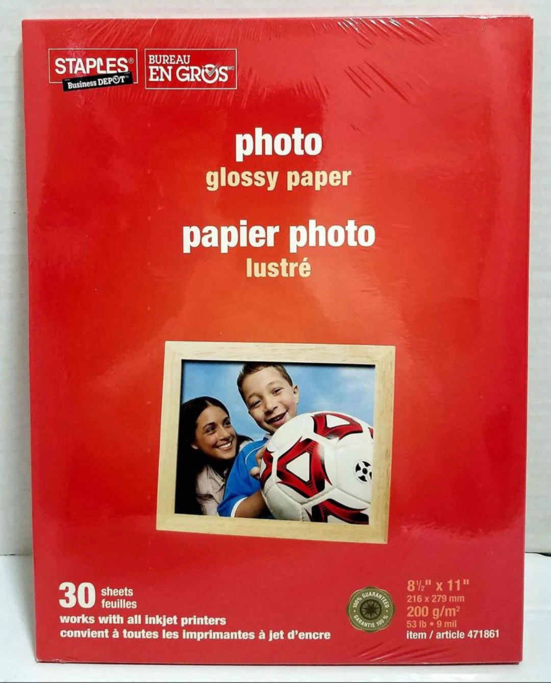 📸Staples Photo Glossy Paper - 30 Sheets📷