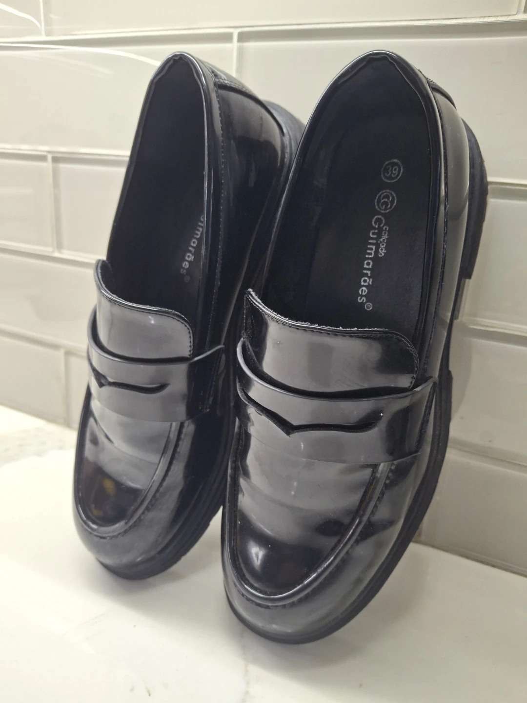 Black Patent Loafer Shoes