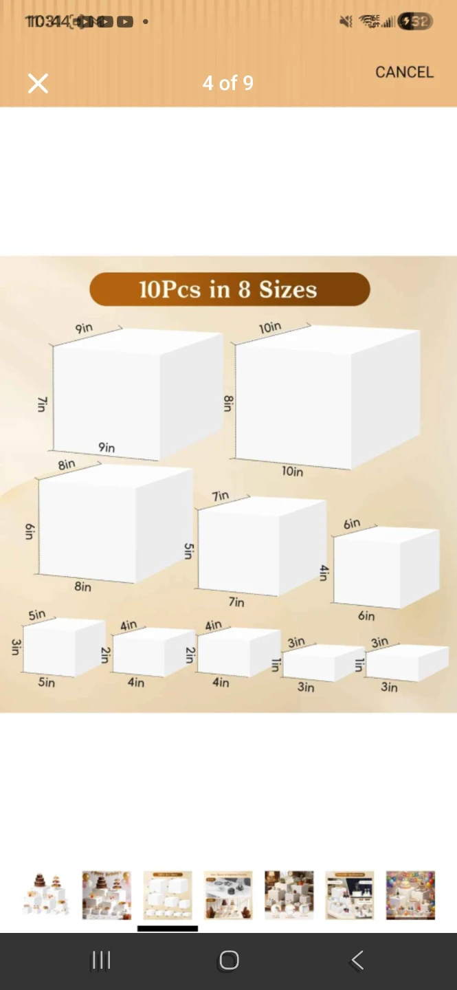 8 Pcs Food Risers Set – Square White Acrylic "FOR RENT" - photo 2