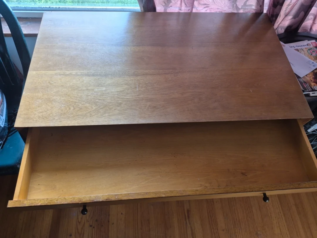 ⚽ Wood Writing Desk with Drawer - photo 2