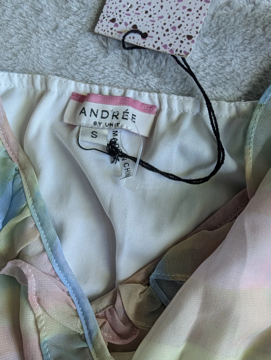 ⚽ANDRÉE BY UNIT Rainbow Striped Ruffle Dress - Size S - photo 2