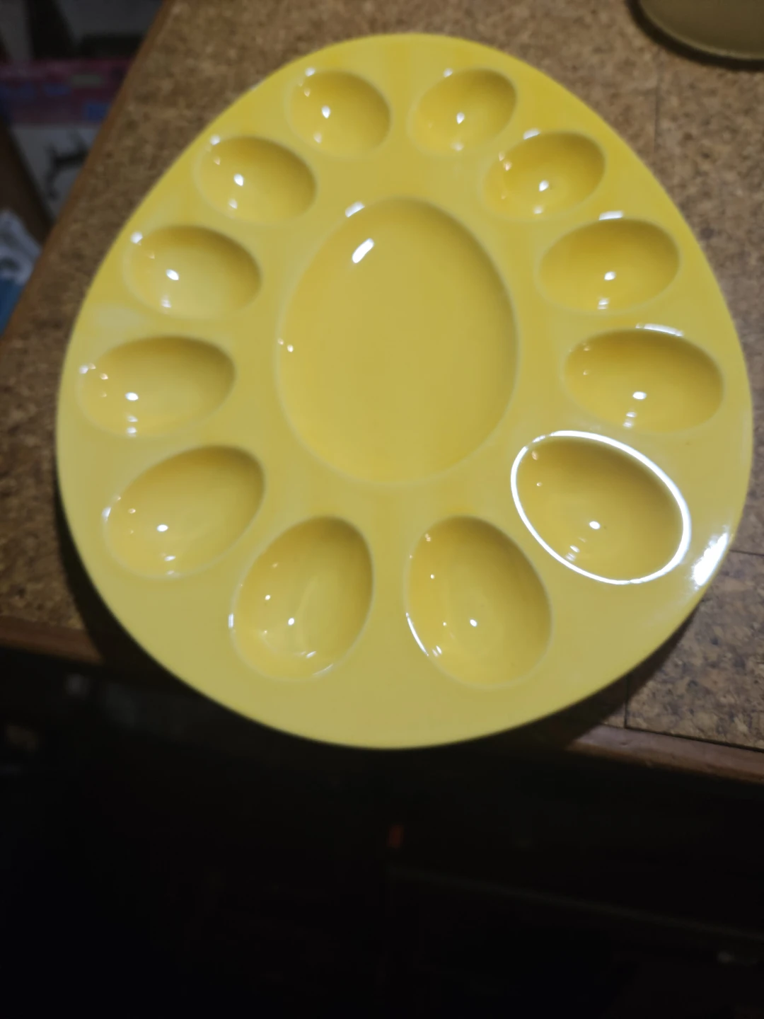 Yellow 12 Egg Holder Tray Dish - photo 2