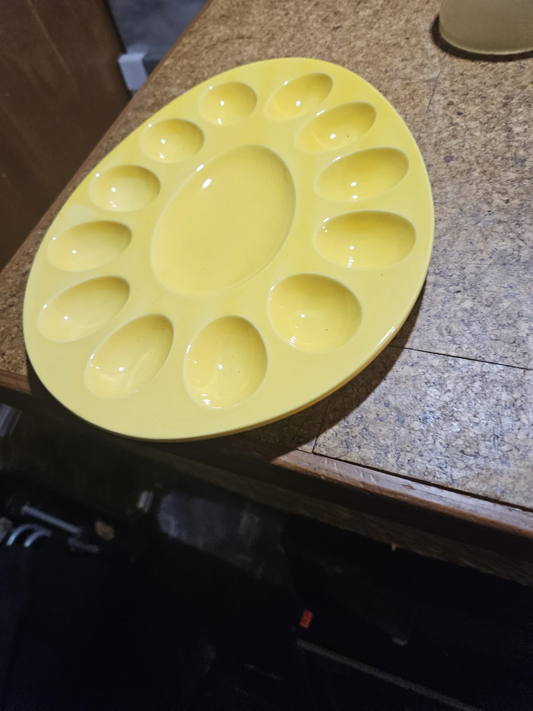 Yellow 12 Egg Holder Tray Dish - photo 3