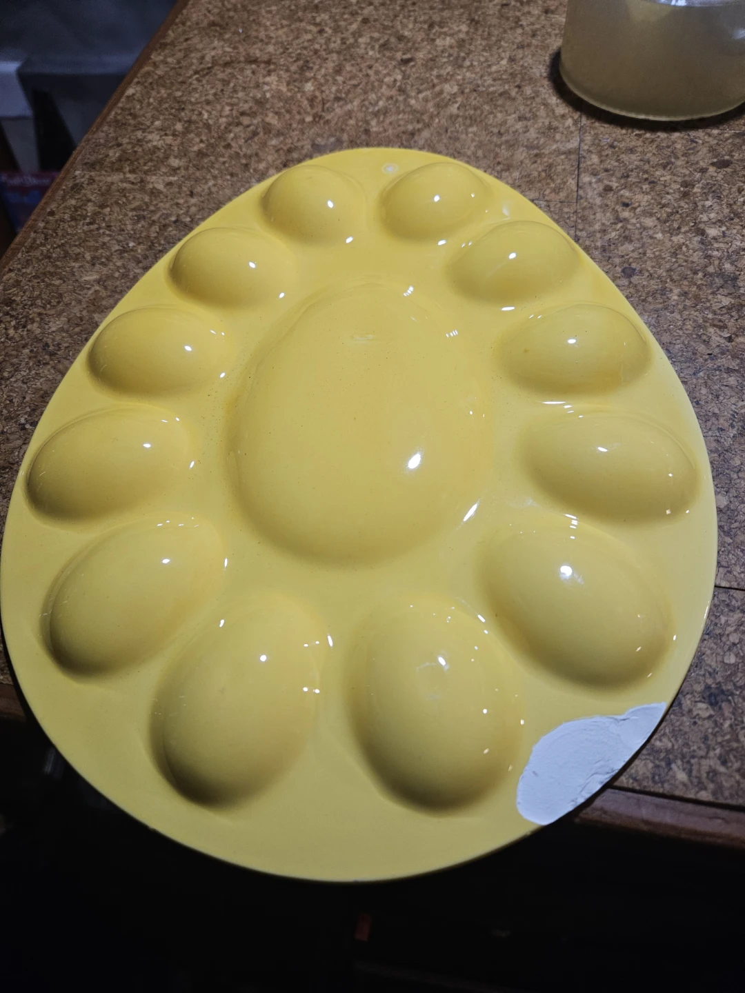 Yellow 12 Egg Holder Tray Dish - photo 4
