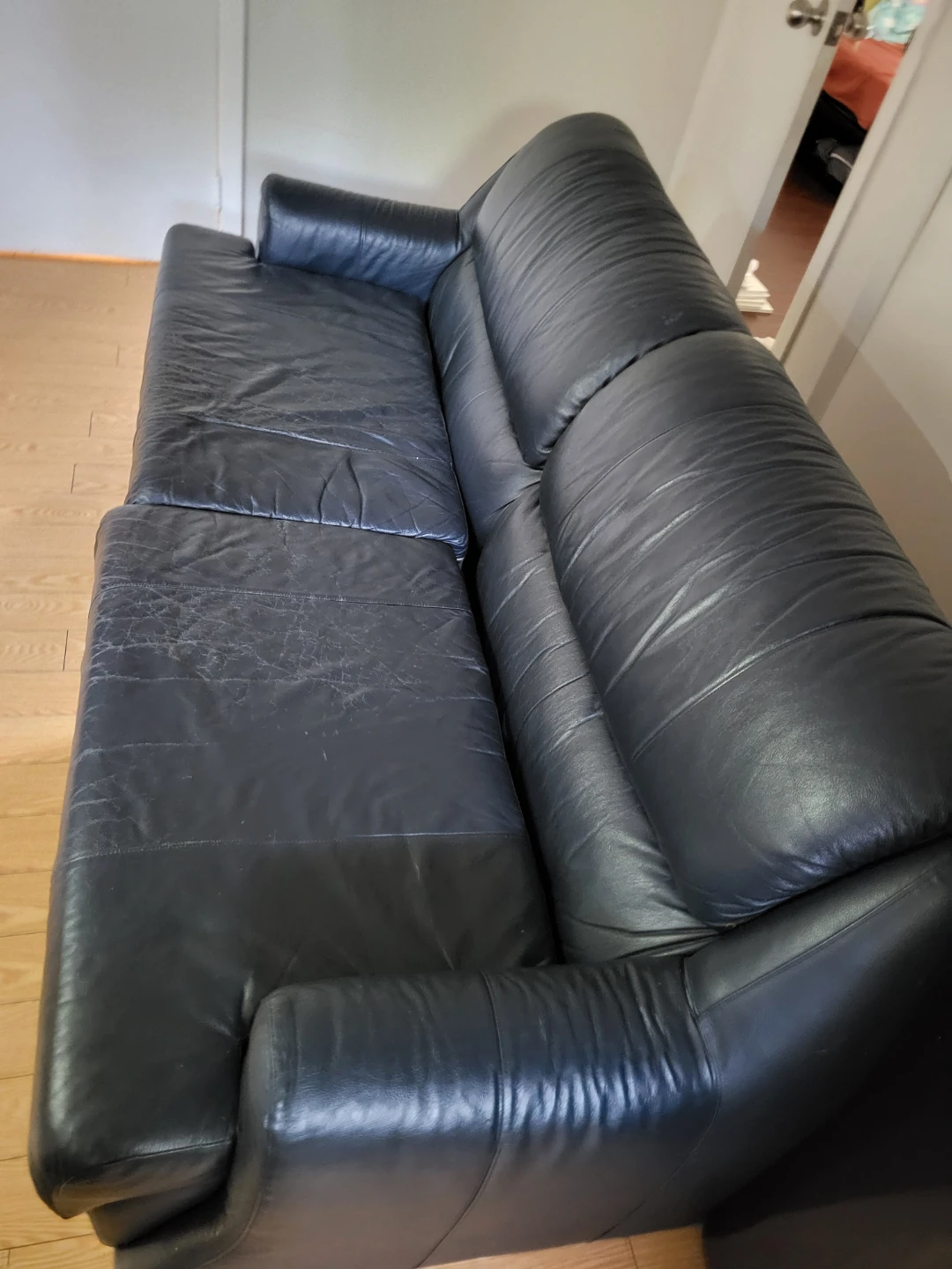 Black Leather Sofabed