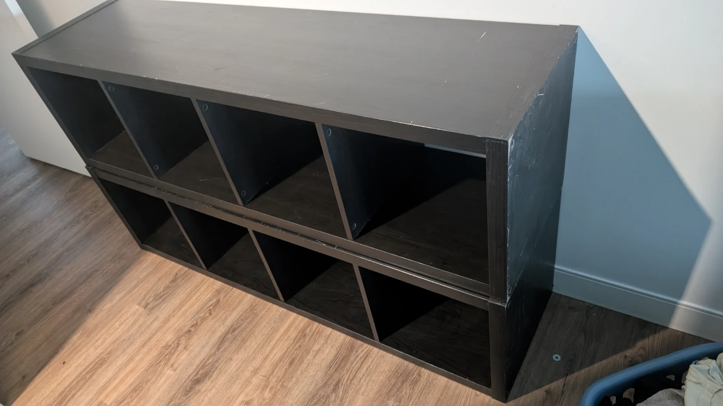 Dark Grey Ikea 2  4 cube shelves